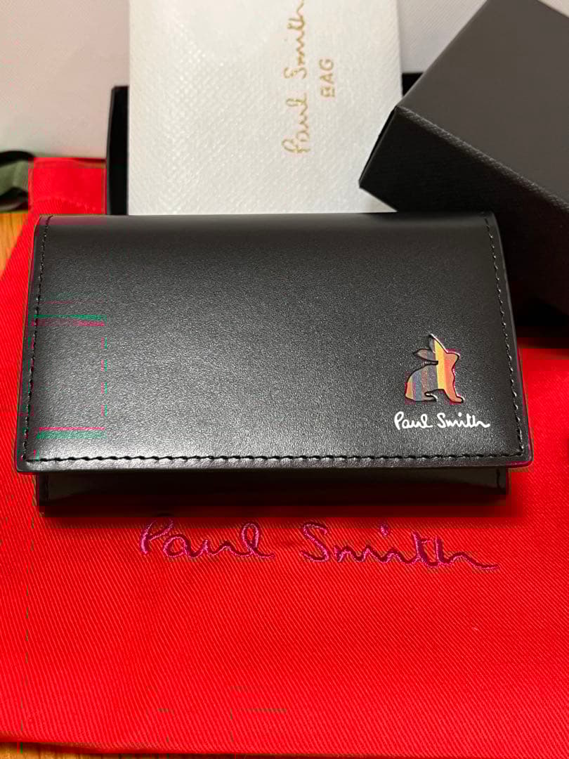 Paul Smith 名刺入れ　マーケトリーストライプラビット　本革　未使用品