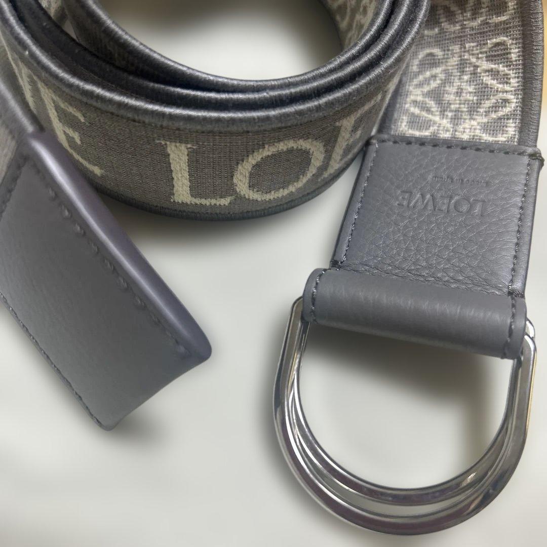 LOEWE Dリングロゴベルト アスファルトグレー　美品