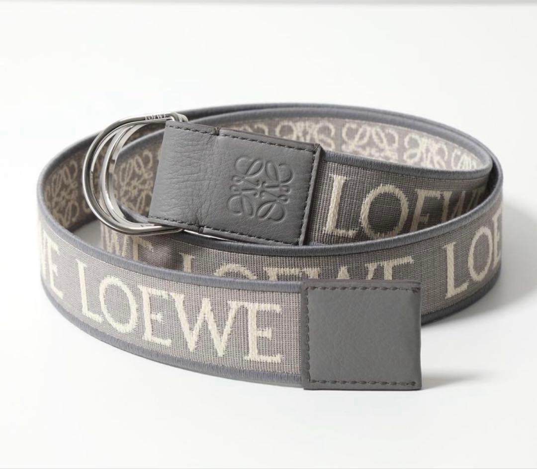 LOEWE Dリングロゴベルト アスファルトグレー　美品