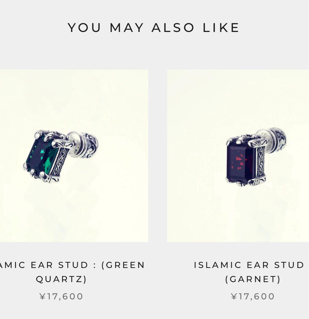 ZOCALO ソカロ イスラミック スクエア ピアス GARNET GREEN