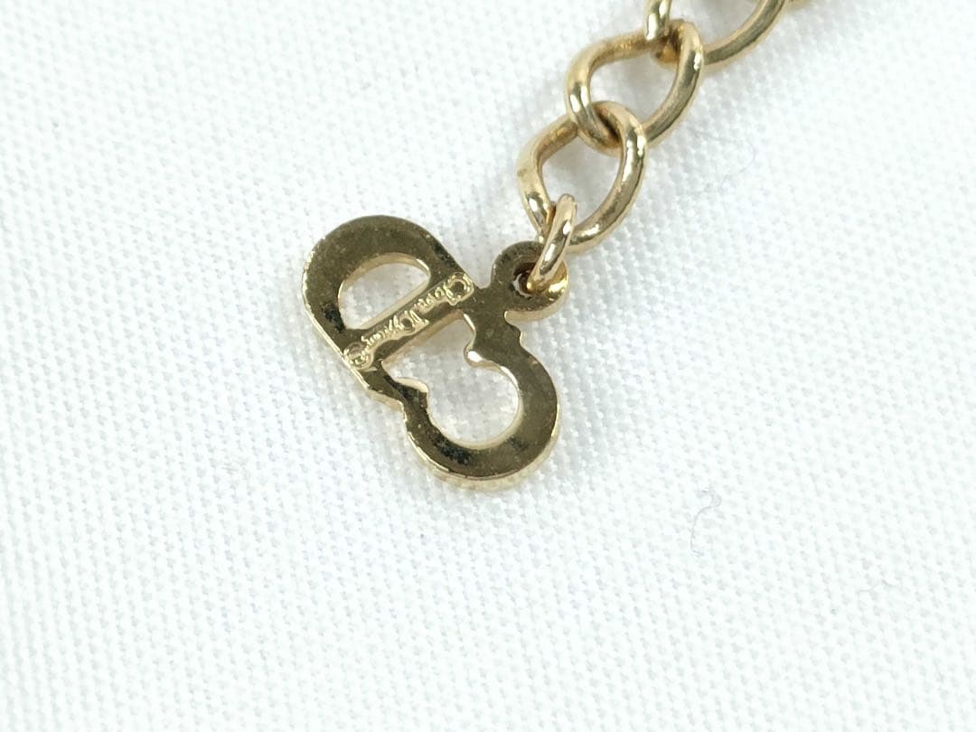 ディオール CDロゴ ネックレス ブラック×ゴールド 未使用に近い 正規品