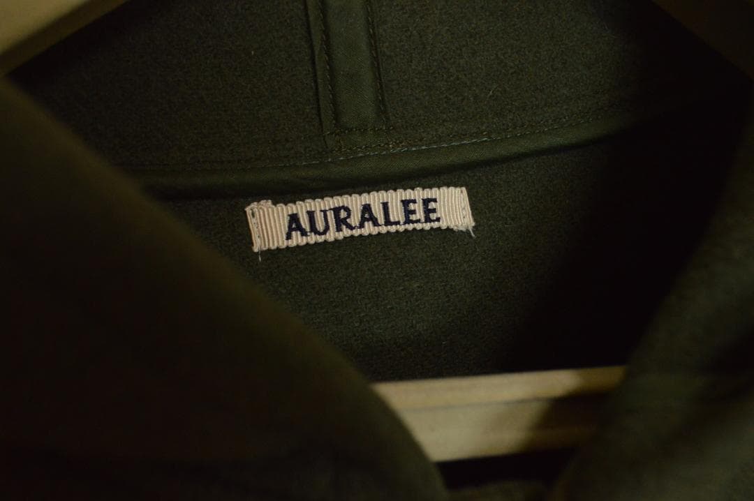 美品　AURALEE　サイズ4　メルトンフーデッドコート　カーキ　オーラリー