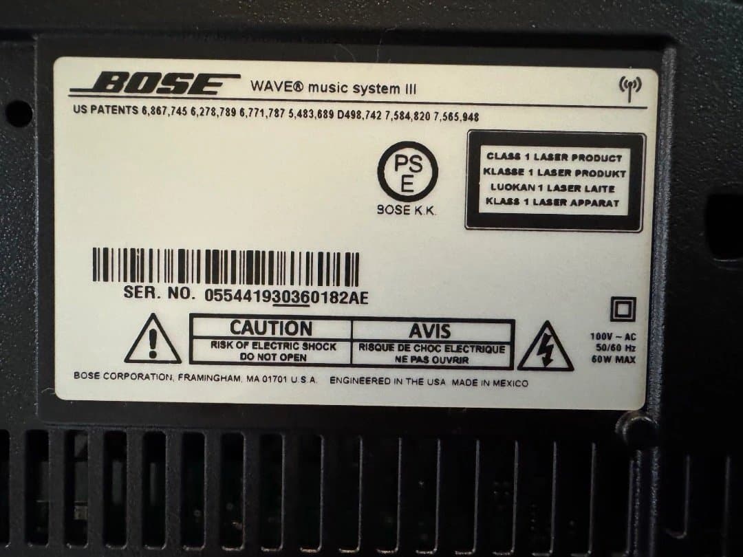 BOSE Wave Music System III Bluetooth接続可