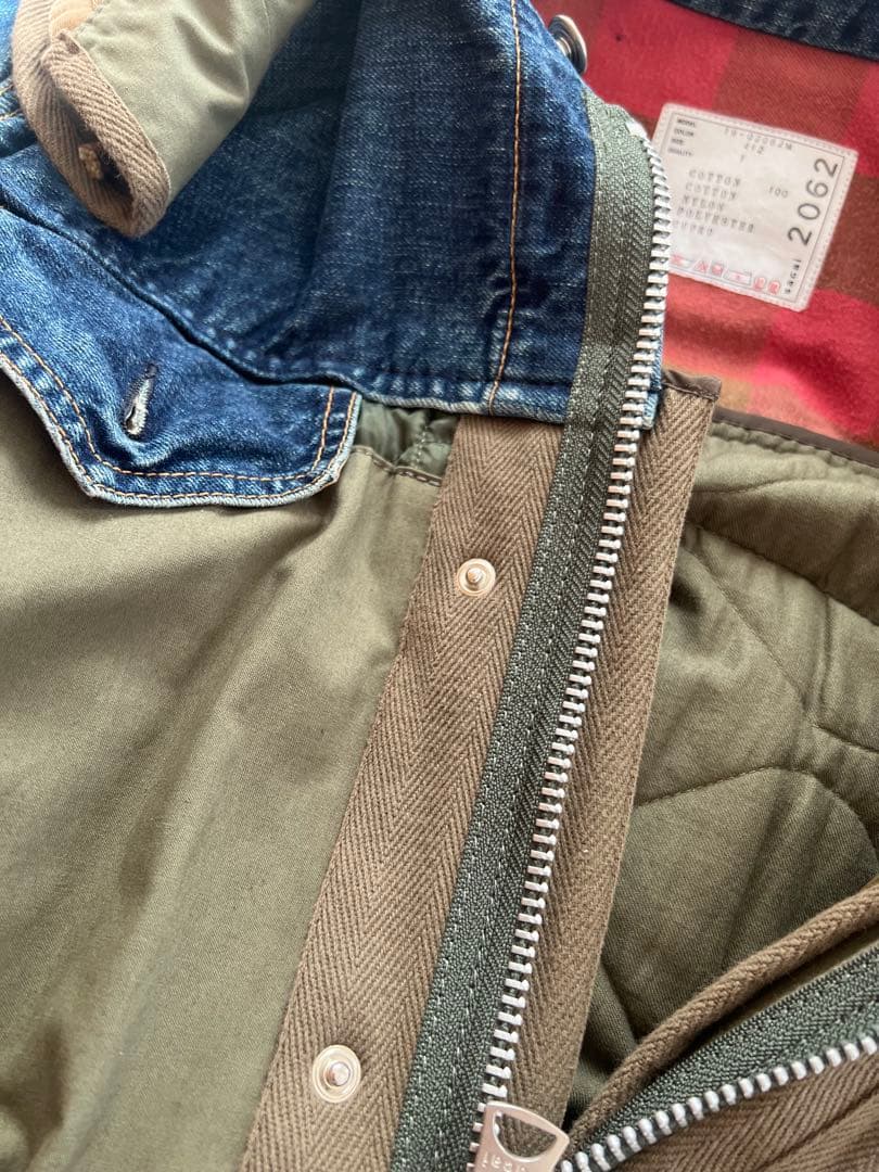 sacaiデニムドッキングモッズコート サイズ1