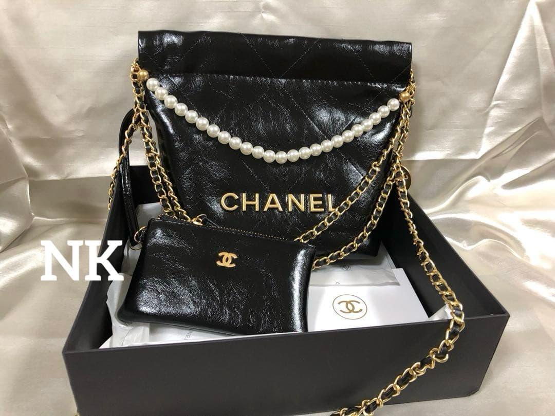 パール付き　シャネル　ノベルティ　ショルダーバッグ　VIP ブラック