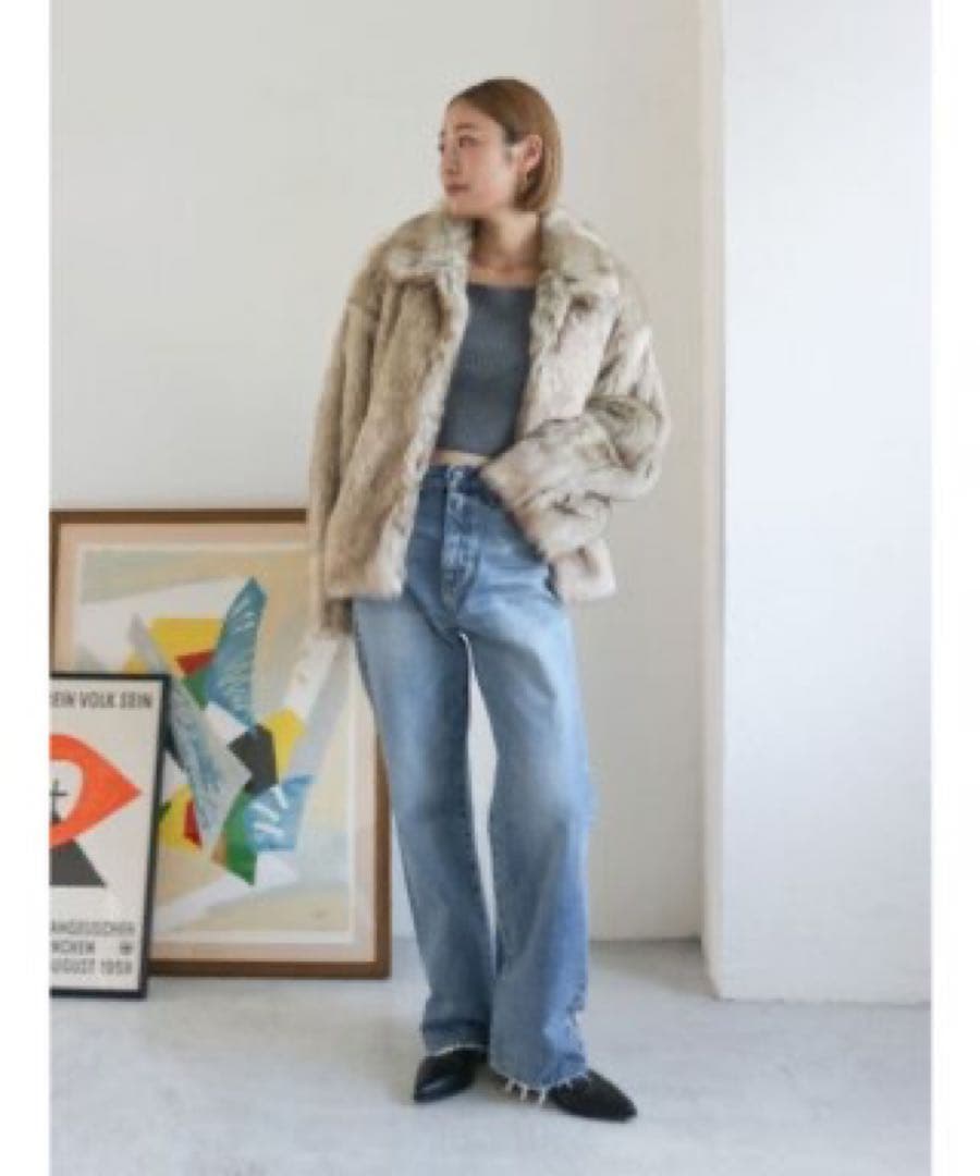 ungrid ボリュームデザインファーコート　完売品