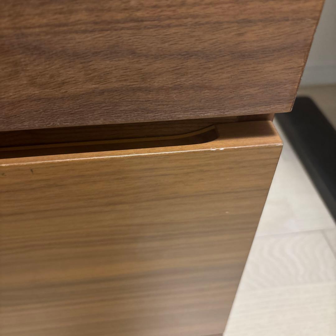無印良品 木製チェスト４段　ウォールナット材突板