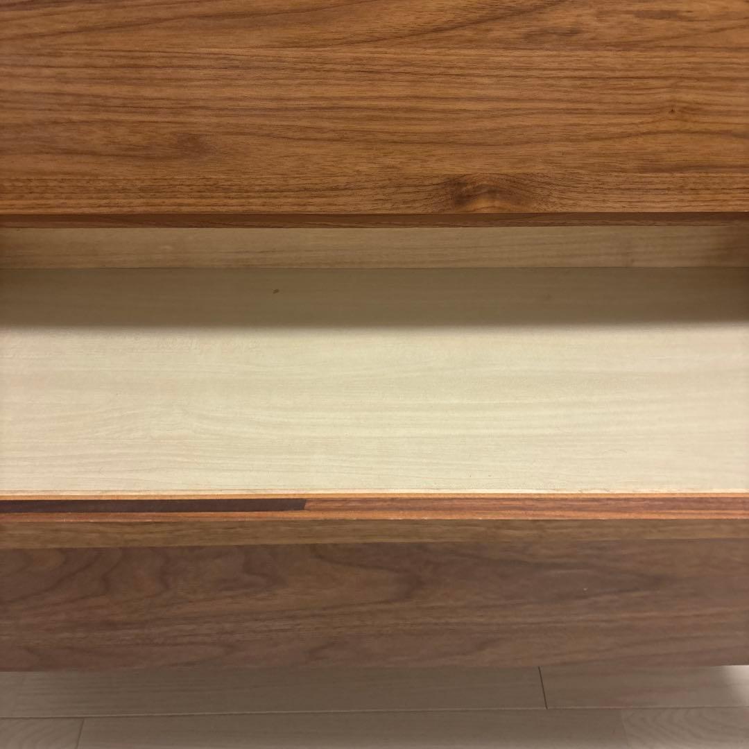 無印良品 木製チェスト４段　ウォールナット材突板