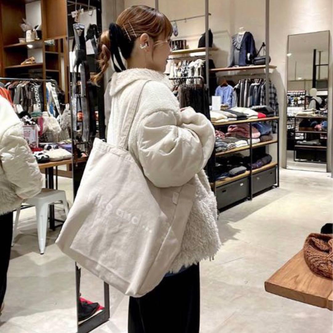 nico and... パッチワークボアブルゾン アイボリー フリーサイズ