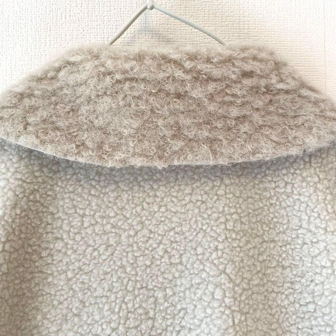 nico and... パッチワークボアブルゾン アイボリー フリーサイズ