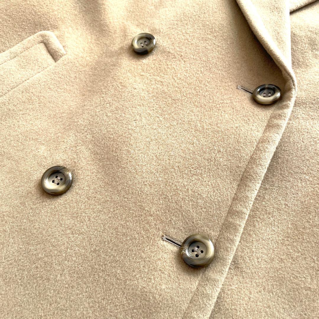 美品 90s Burberry カシミヤ混 ハーフコート 裏地総柄 ベージュ