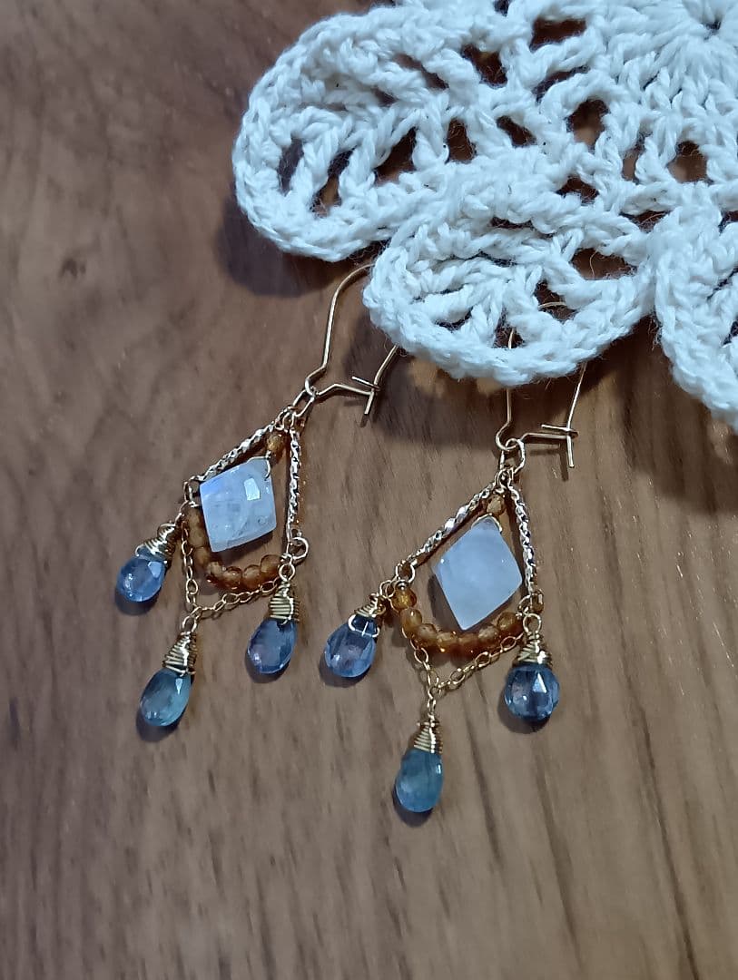 515/14kgfタンザナイト・ヘソナイト・ブルームーンストーンのチャーム