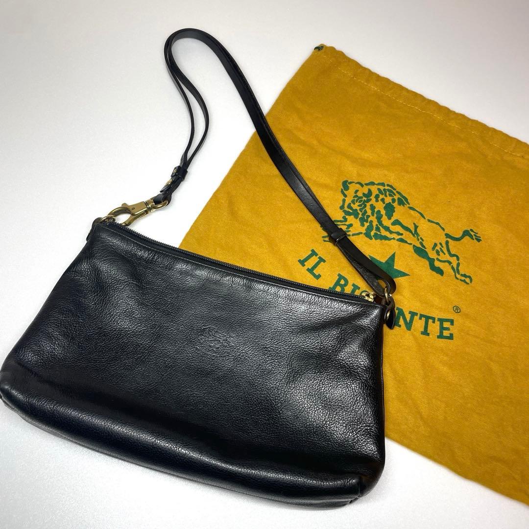 イルビゾンテ(ILBISONTE)ショルダーバッグ 本革 黒