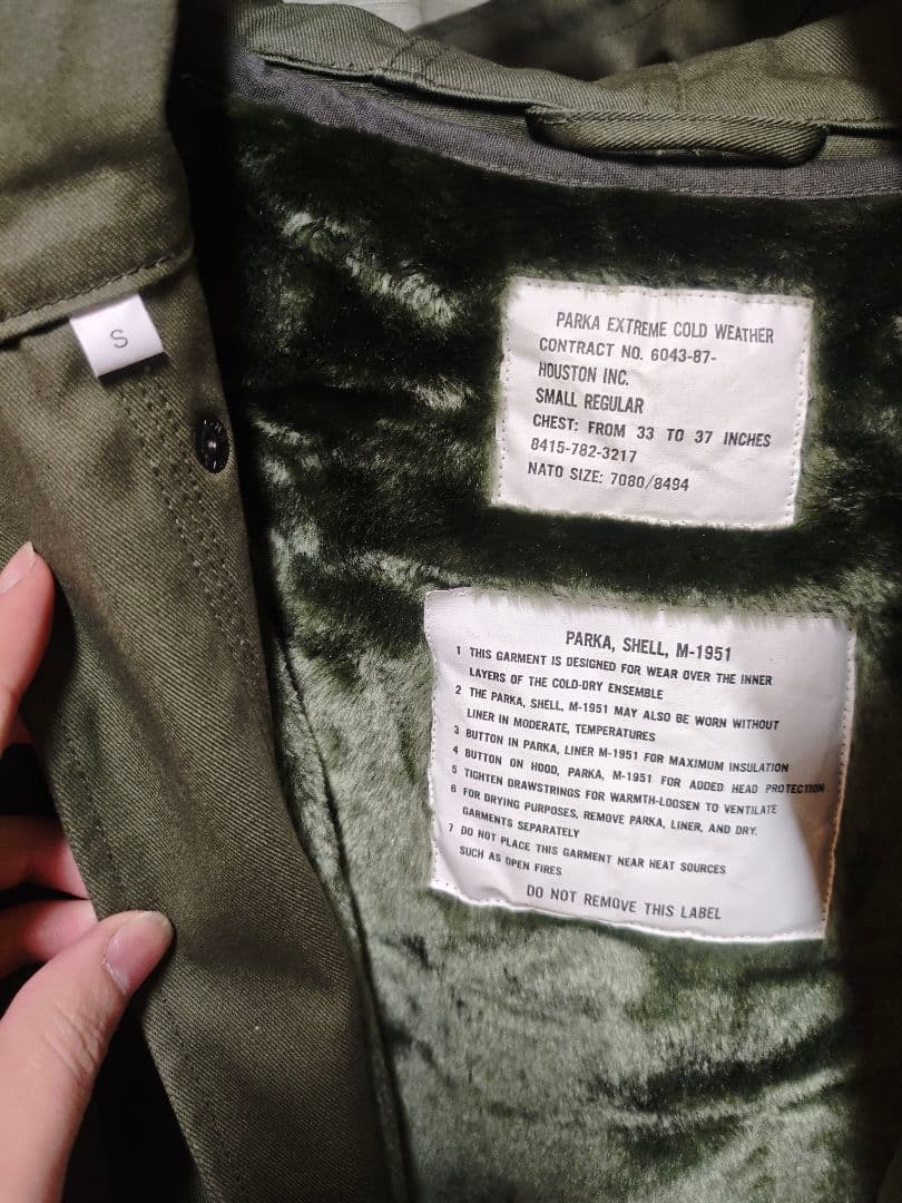 HOUSTON M-51 パーカー モッズコート サイズS ワケ有り