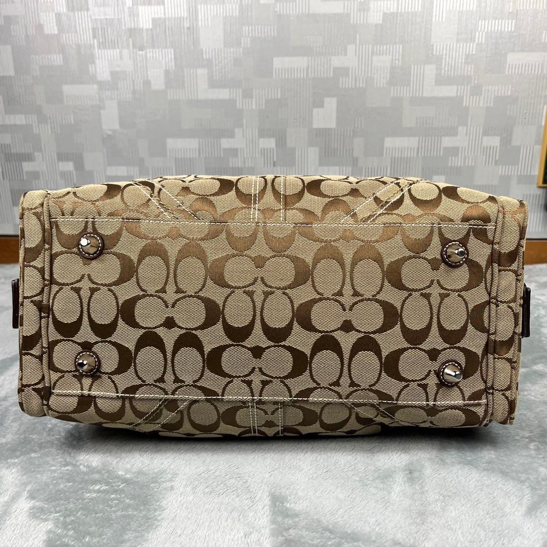 バッグ Coach Signature Satchel Canvas Bag