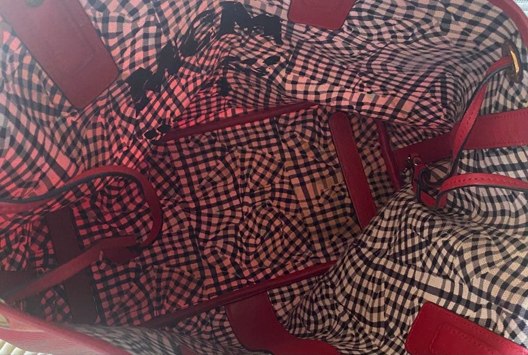 MCM レッドレザー クラッチバッグ