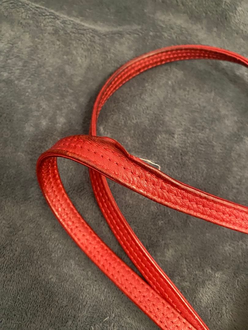 MCM レッドレザー クラッチバッグ