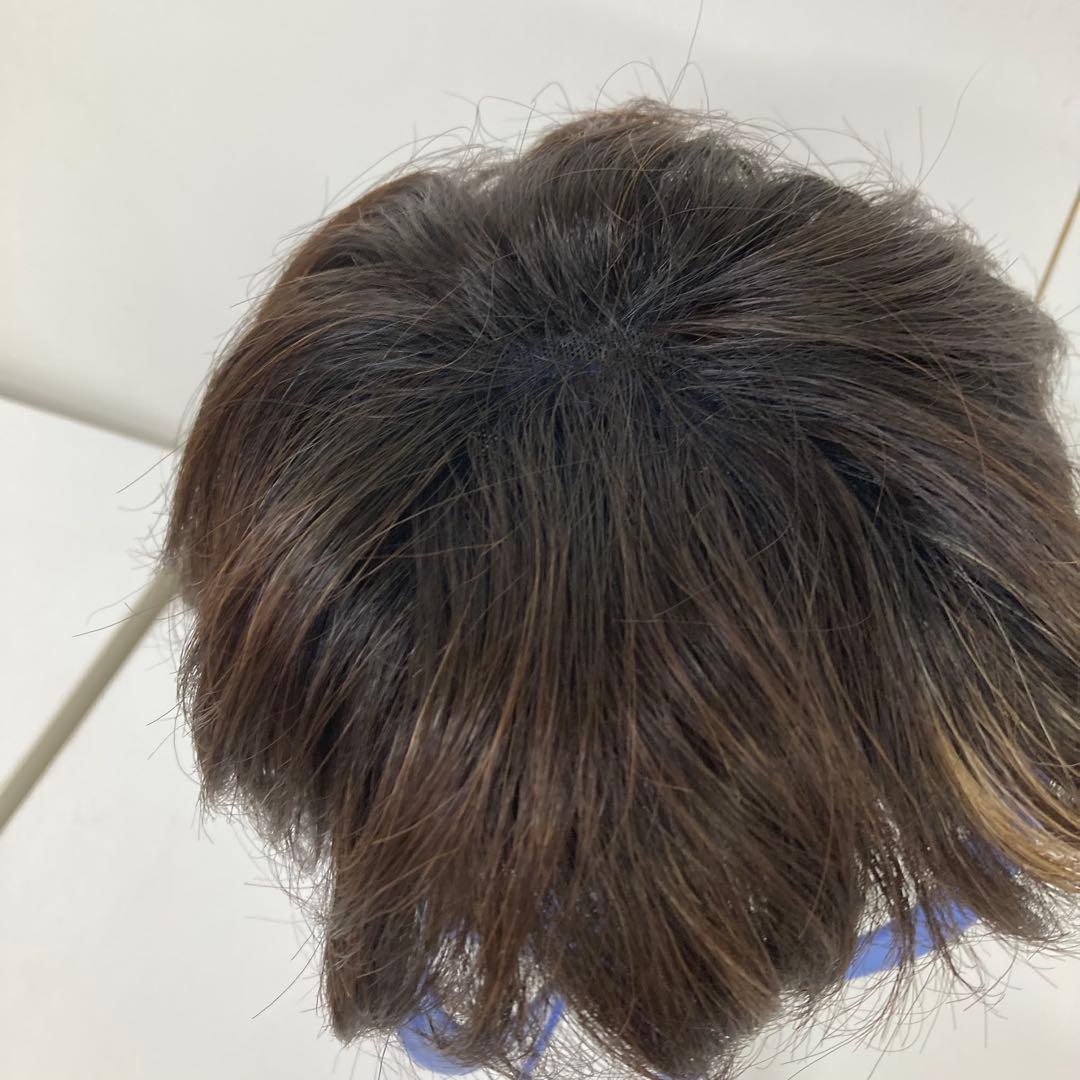 g514-28 フルウイッグ　ウィッグ　人毛ミックス　MIX 軽量　未使用