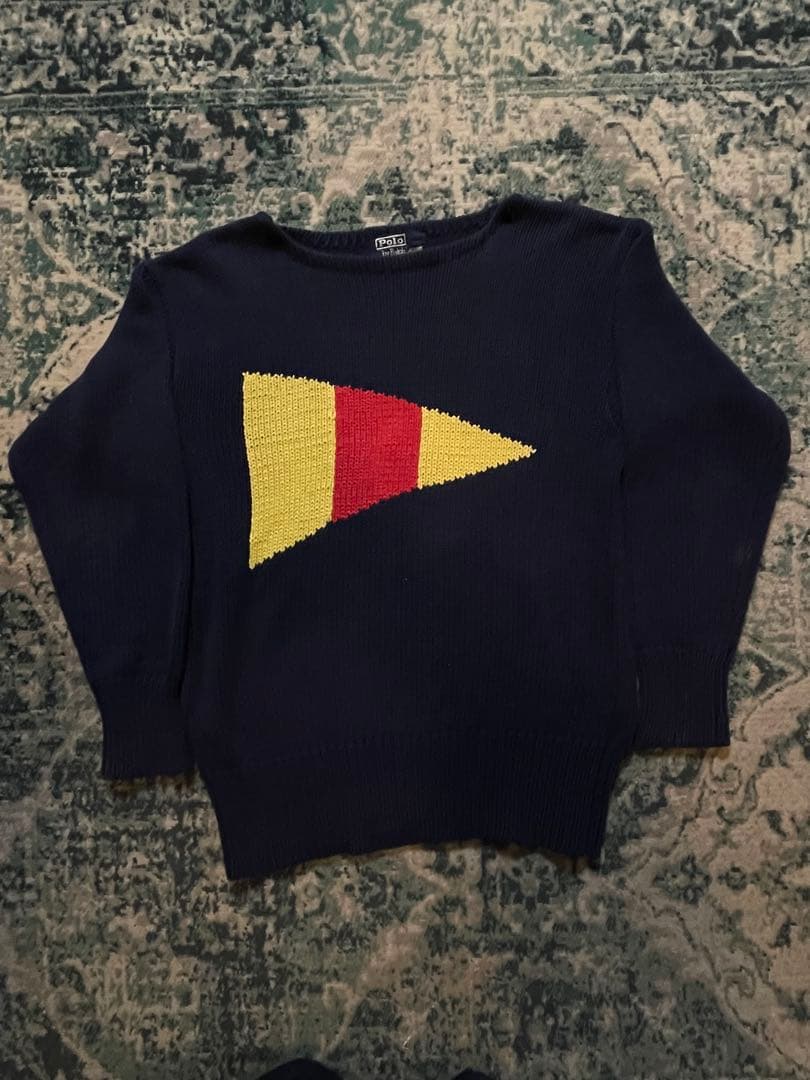 希少 90s Polo by Ralph Lauren 国際信号旗コットンニット