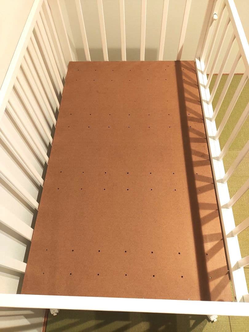 ヤトミ ベビーベッド レギュラーサイズ 120×70 ホワイト キャスター付き