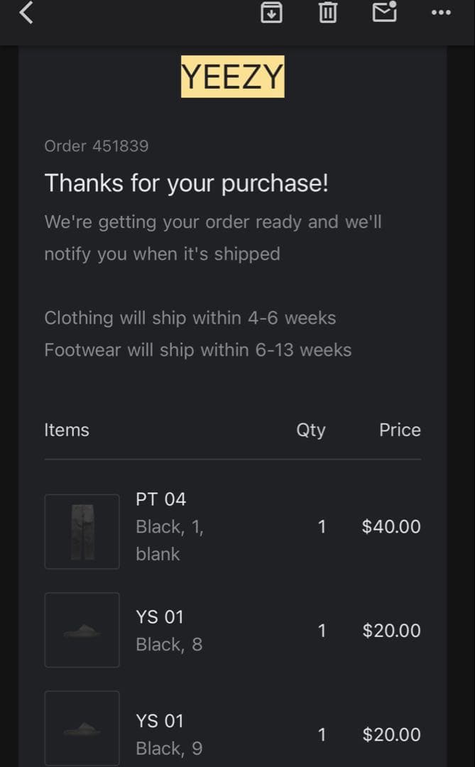 Yeezy YS-01 US9　イージースライド