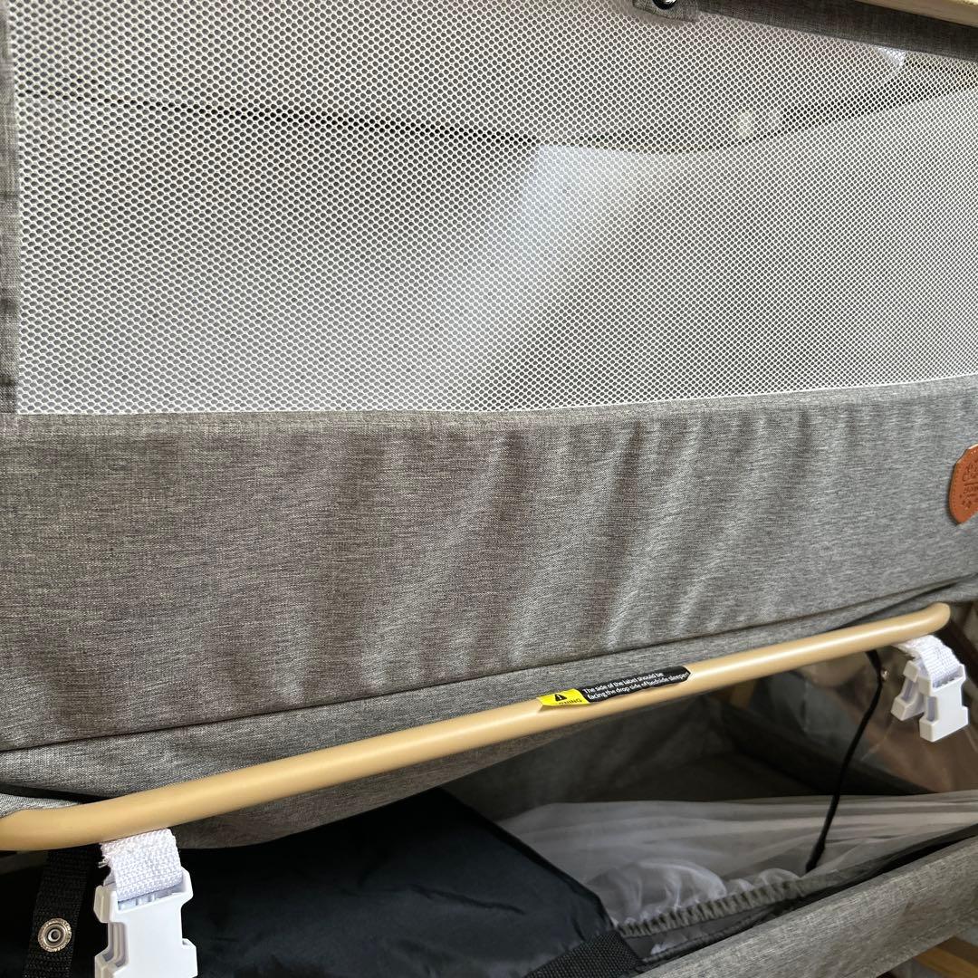 HZDMJ 折りたたみベビーベッド　グレー