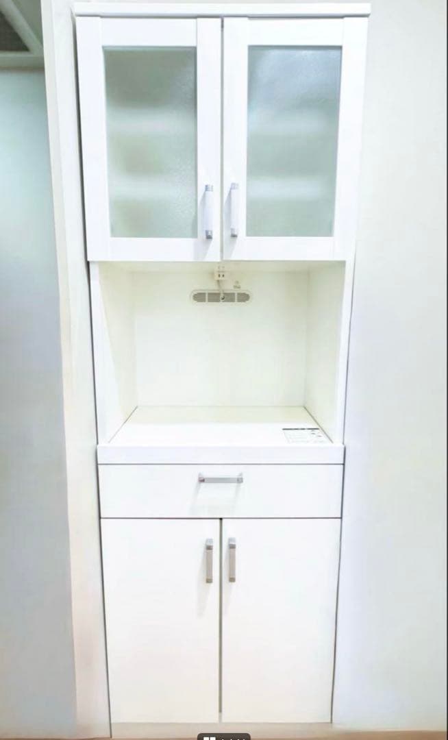 nn__m商品　食器棚　キッチンボード　ホワイト コンセント付