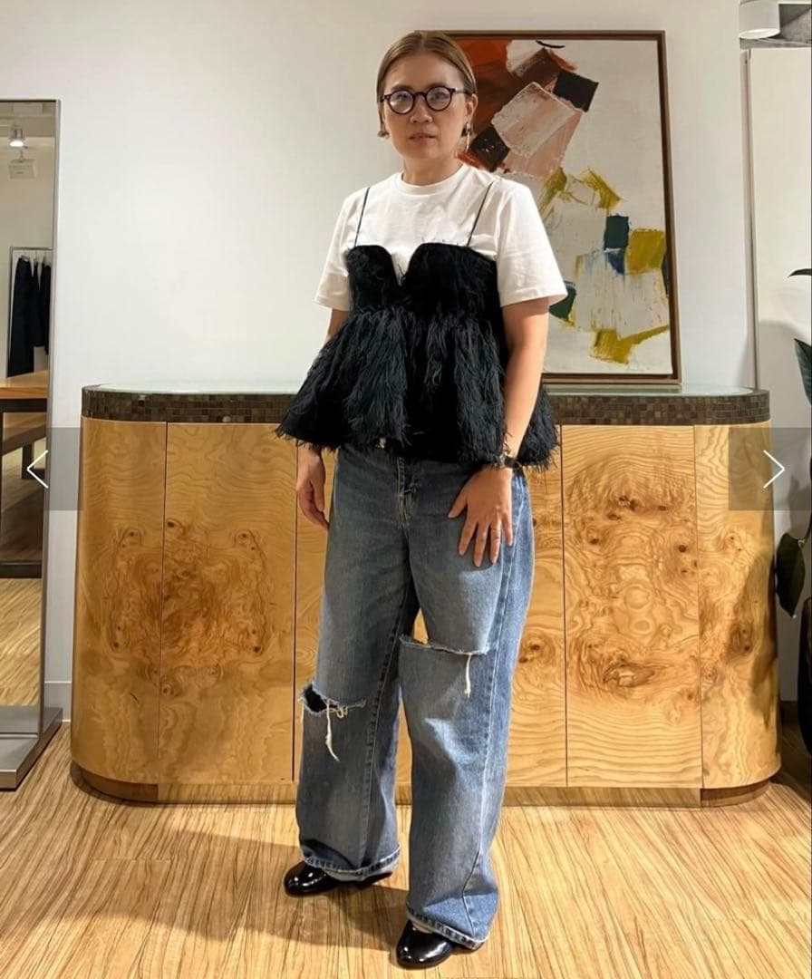 【雑誌掲載　完売】ウィムガゼット★フェザーキャミ ブラウス　ビスチェ