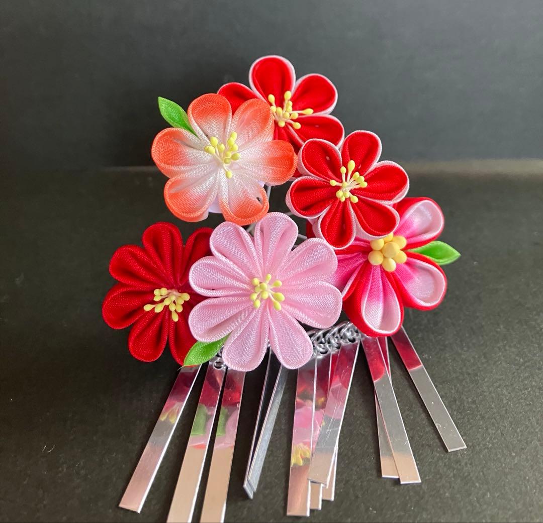 舞妓さんみたい！つまみかんざし　つまみ細工　七五三　日本舞踊　髪飾り