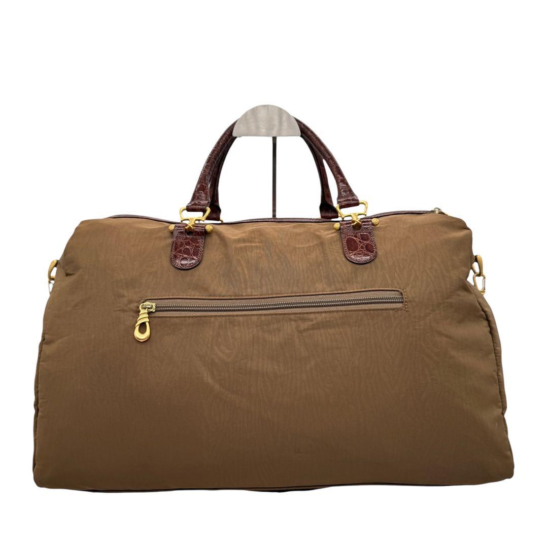 美品 バレンシアガ ボストンバッグ 2WAY ナイロン BBロゴ 茶色系Y2k