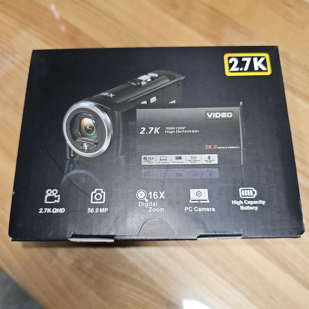 ビデオカメラ 2.7K 16 倍デジタルズーム ウェブカメラ 2.8 インチ軽量