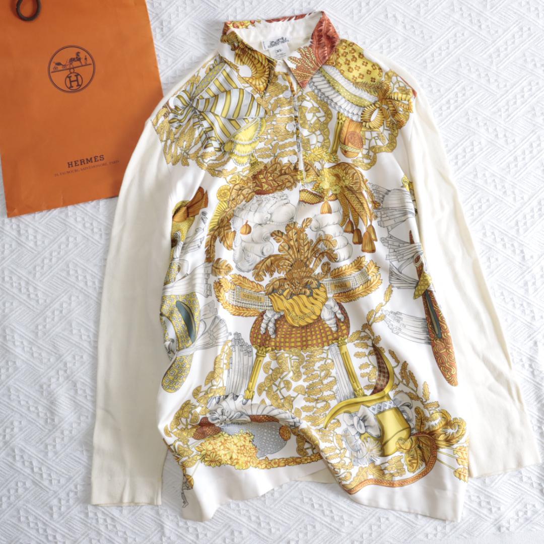 美品！エルメス　シルクレーヌ　ポロシャツ　XL　chapeau　Hermes