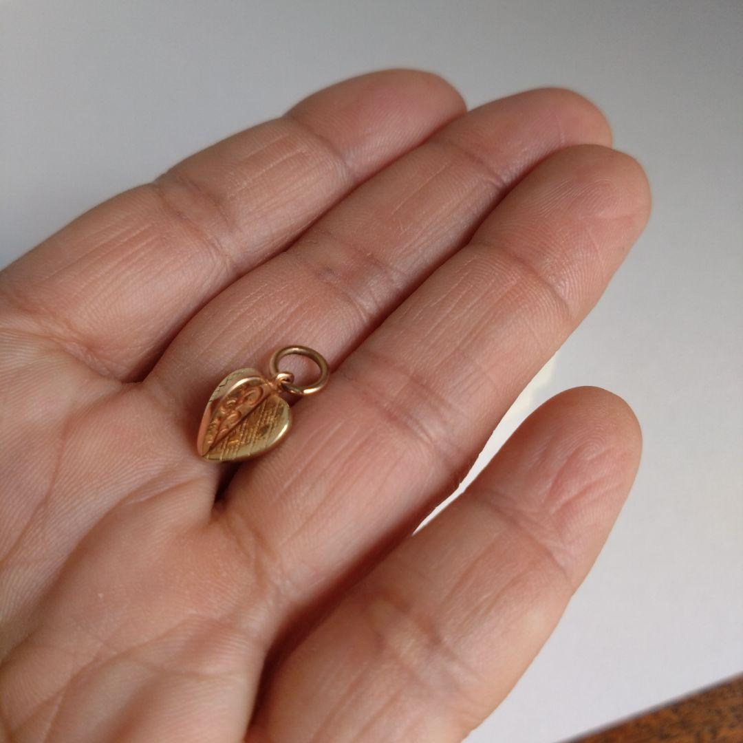 agete　アガット　ハート型立体チャーム　ハートパーツ　10金　k10