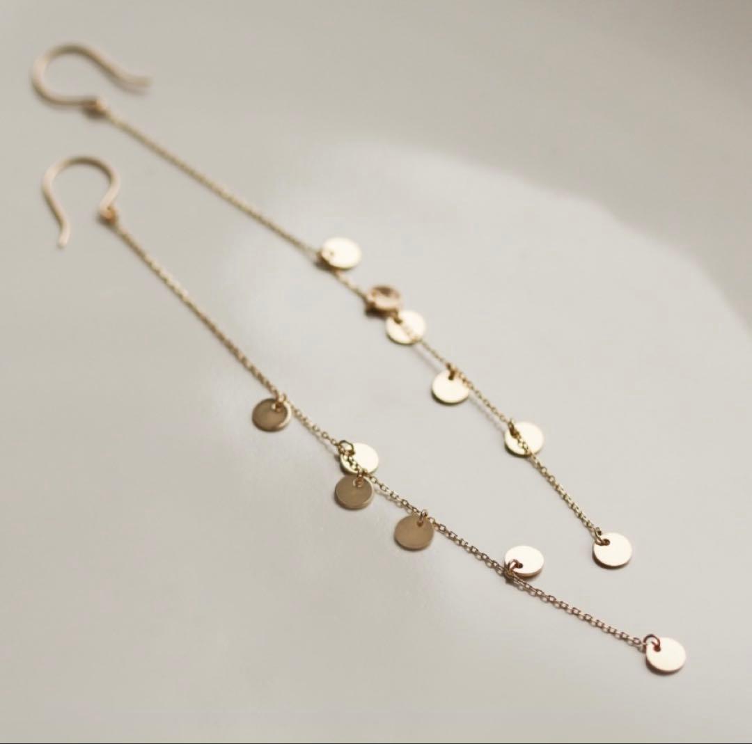 【片耳のみ】cuicui ゴールド ロング フック ピアス | K10YG