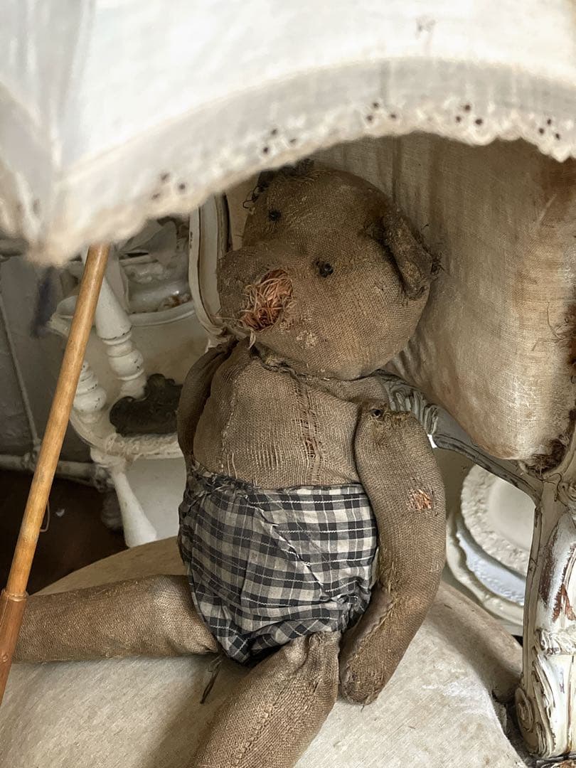 フランスアンティーク　アンティークベア　テディベア　くま　ボトムつき