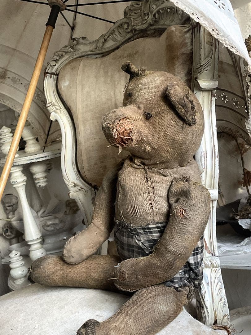 フランスアンティーク　アンティークベア　テディベア　くま　ボトムつき