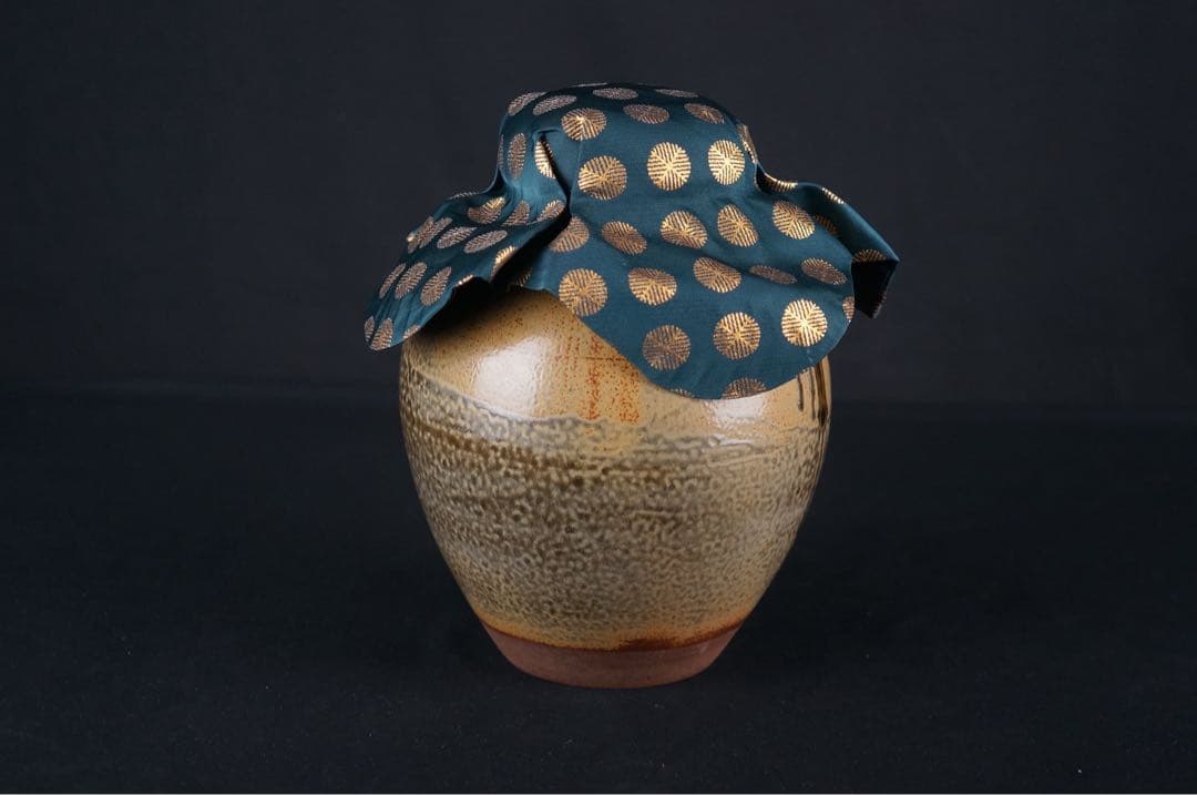 尾中窯 市野克 作 丹波焼 茶壺 飾壺 陶印 共箱 紙箱 茶道具 茶事