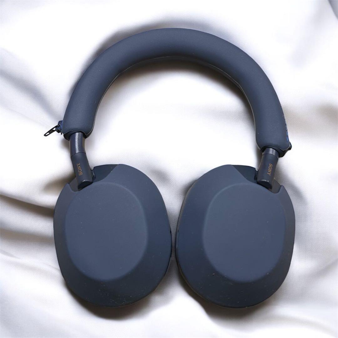 SONY WH-1000XM5 ワイヤレスヘッドホン　カバー付き　ネイビー