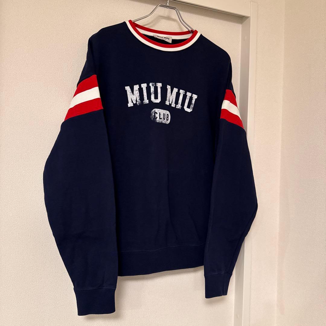 希少★Miu Miu Club 2017 プレフォール ロゴスウェット ネイビー