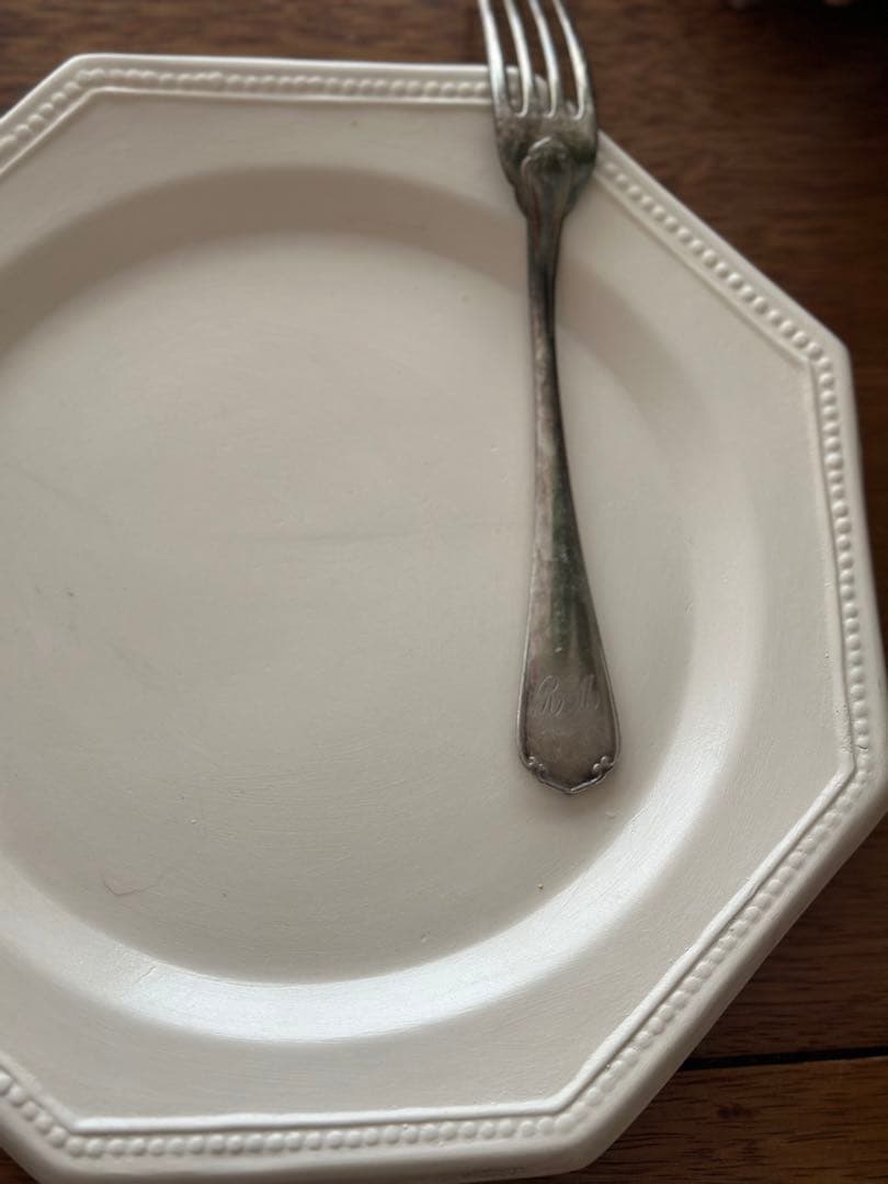 値下げPichon オクトゴナルフランスヴィンテージ2枚八角形ホワイトプレート