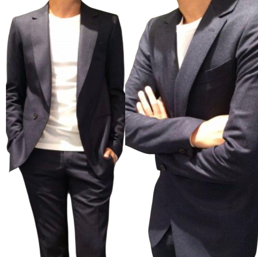 ほぼ未使用 ジュンハシモト カノニコ120 セミダブルジャケット パンツ スーツ