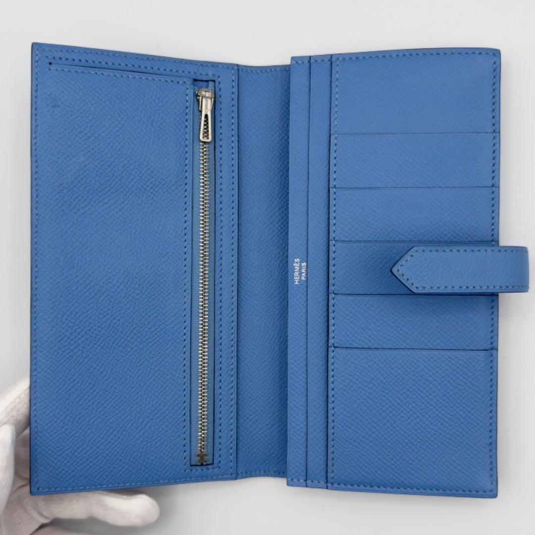 国内正規品　未使用　エルメス財布　ベアンスフレ　ブルー　超入手困難　HERMES