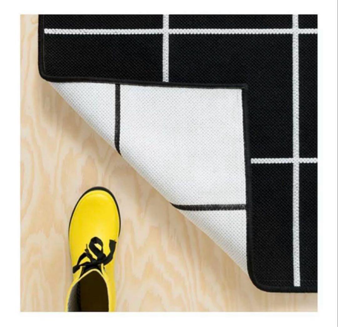 レア　IKEA／イケアSVALLERUP／スヴァレルプ ラグブラック