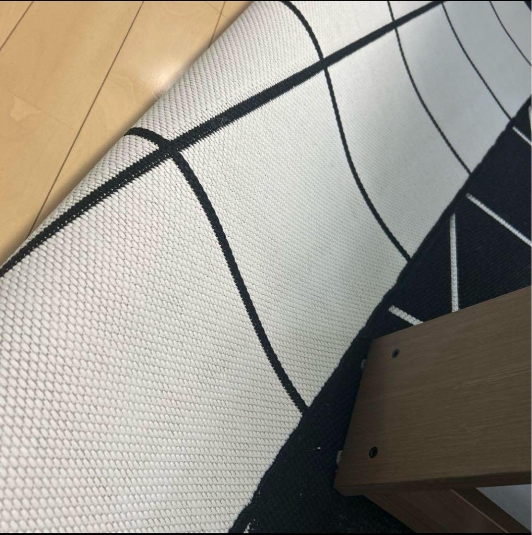 レア　IKEA／イケアSVALLERUP／スヴァレルプ ラグブラック