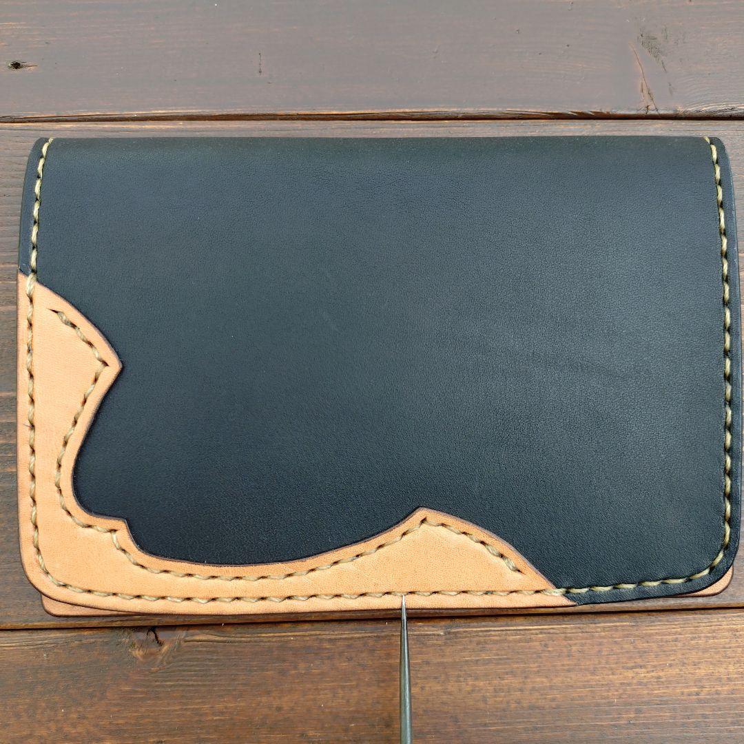 栃木オイルレザー‼️レザー通帳ケース　レザーお薬手帳ケース 【ハンドメイド品】