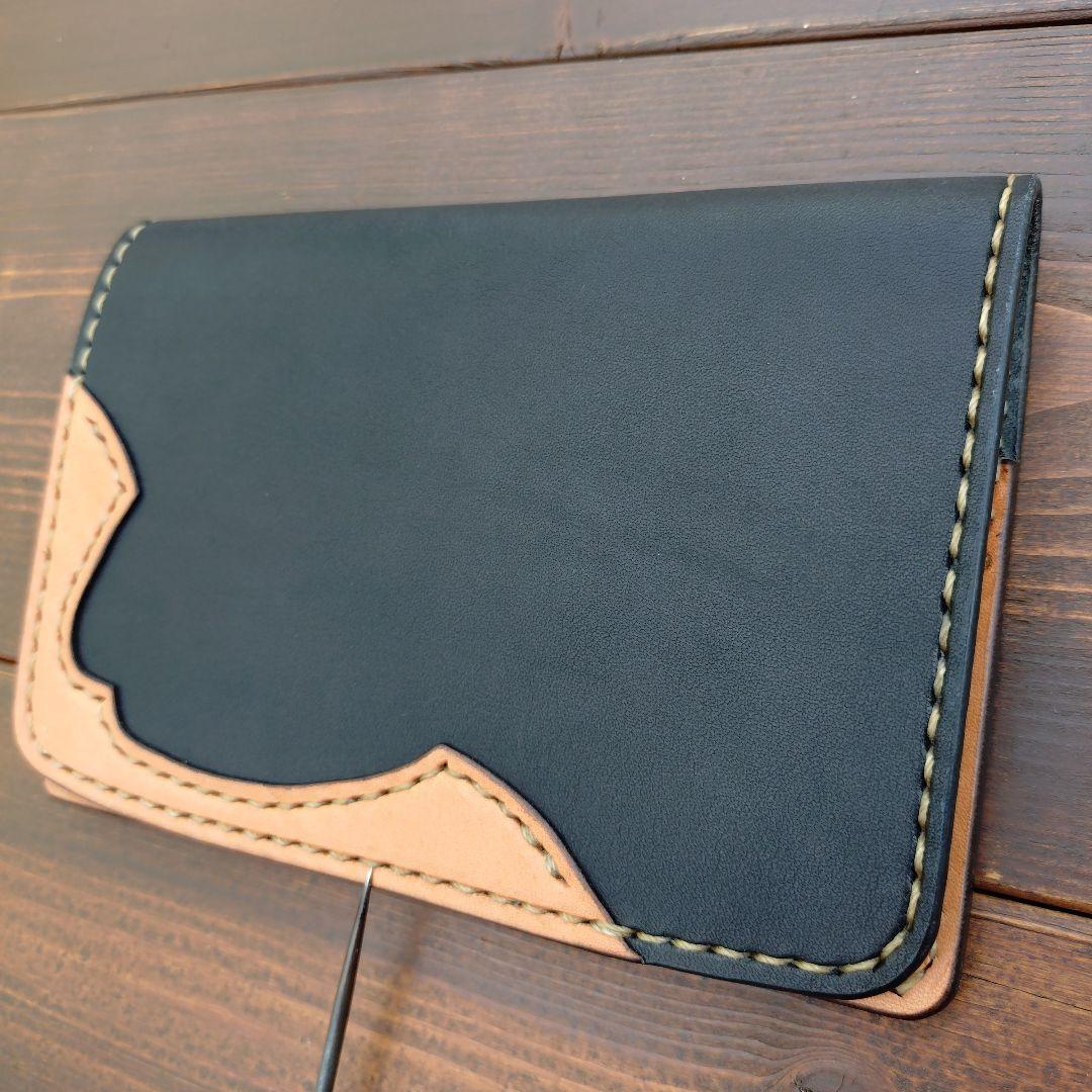 栃木オイルレザー‼️レザー通帳ケース　レザーお薬手帳ケース 【ハンドメイド品】