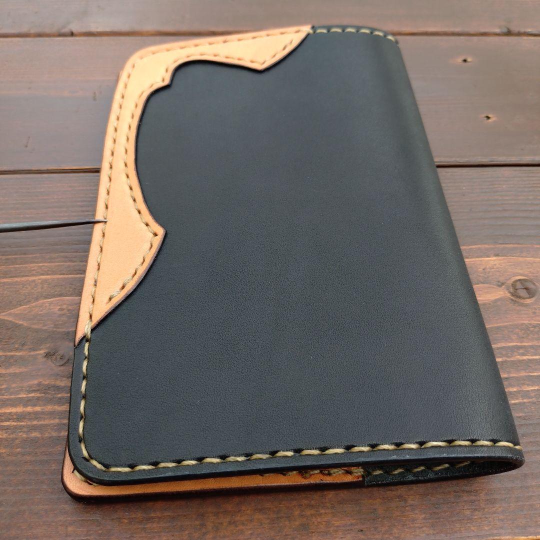 栃木オイルレザー‼️レザー通帳ケース　レザーお薬手帳ケース 【ハンドメイド品】