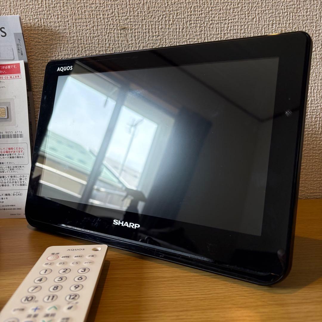 【美品】シャープ ポータブル液晶テレビ AQUOS ブラック 2T-C12AF