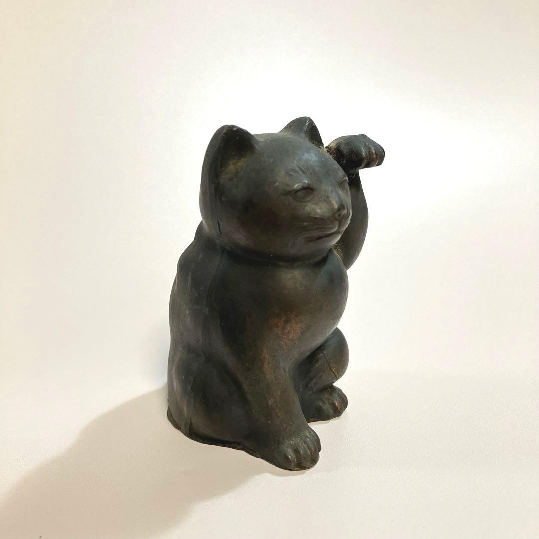 骨董　招き猫　貯金玉　アンチモニー　まねき猫　ラッキーキャット　縁起物　民芸