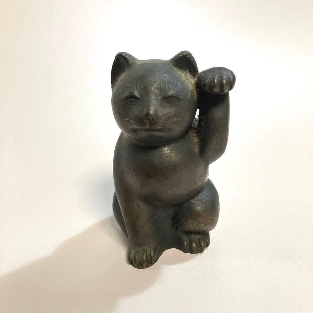 骨董　招き猫　貯金玉　アンチモニー　まねき猫　ラッキーキャット　縁起物　民芸